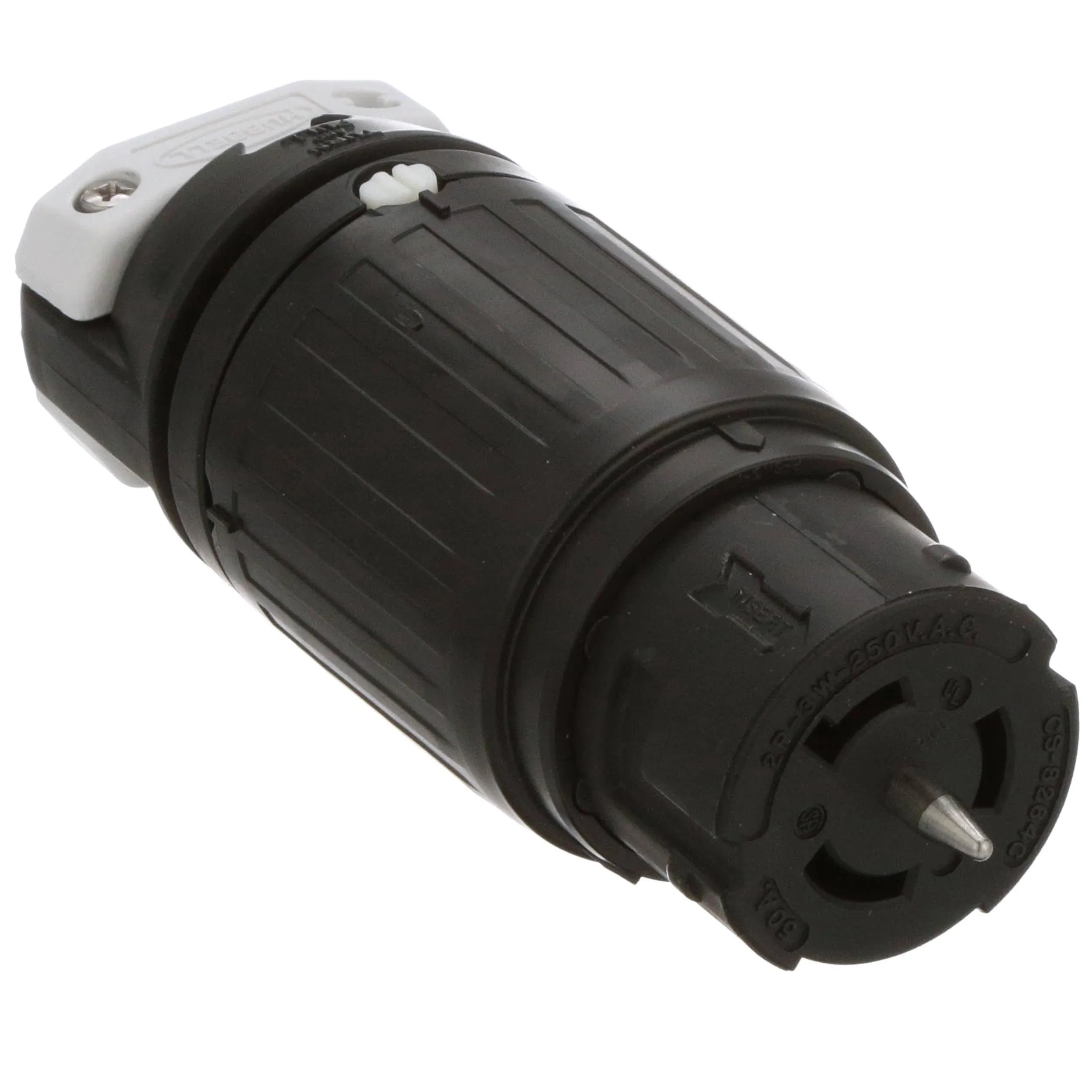 Hubbell CS8264C Locking Connector, 50 amp, 250V, 2 Pole and 3 Wire