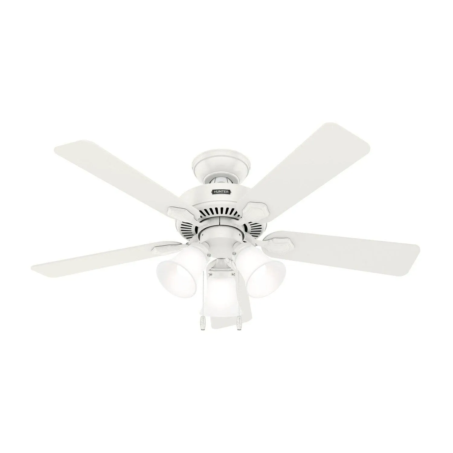 Hunter Swanson 44" Ceiling Fan with Lights, Matte Silver 52779