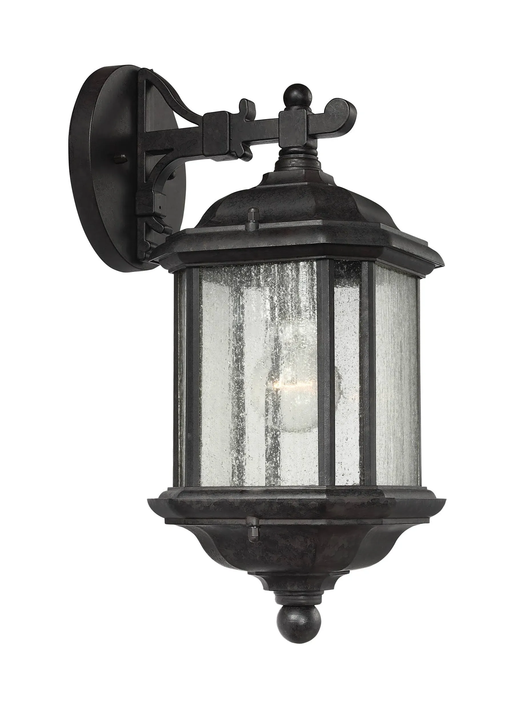 Sea Gull Lighting Generation 84032-746 Traditional One Light Outdoor Wall Lantern from Seagull-Kent Collection Dark Finish, 11.00 inches, Oxford Bronze