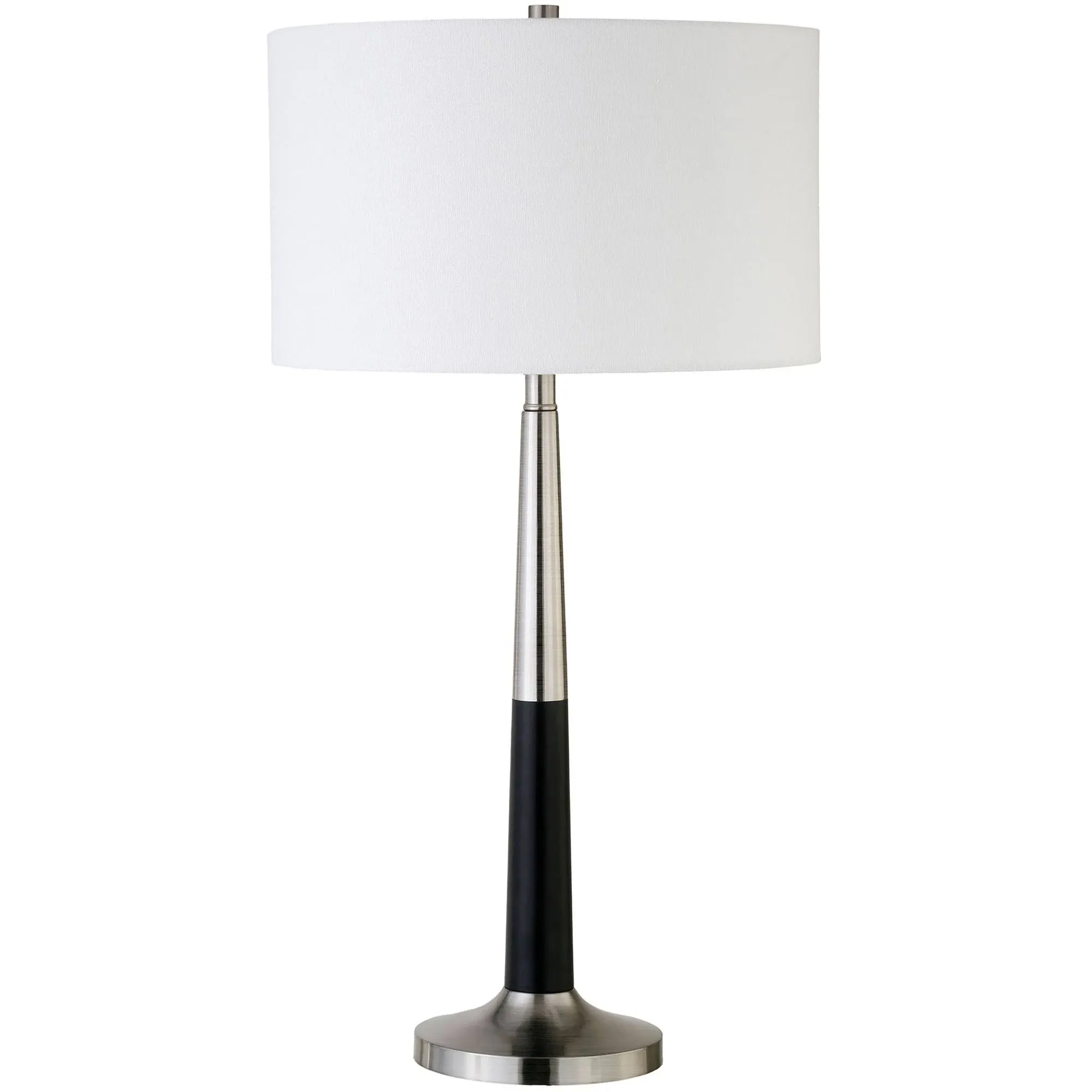 Lyon Two-Tone Table Lamp with Fabric Shade - Brushed Nickel/Matte Black