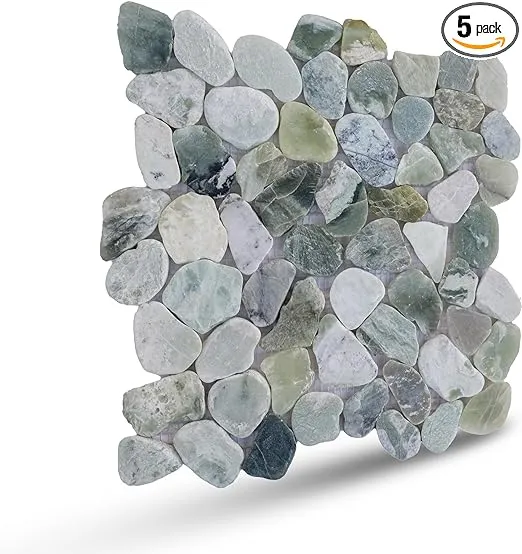 Olive Sliced Pebble Mosaic, Backsplash Kitchen Walls, Shower and Bathroom Floors 12" X 12" (5 Sqft per case) - Case (5 Tiles) - Bed Bath & Beyond - 39910452