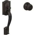 Camelot Aged Bronze Entry Door Handle with Georgian Door Knob