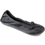 Isotoner Signature Women's Satin Ballerina Slippers with Bow - Mineral - Size XL