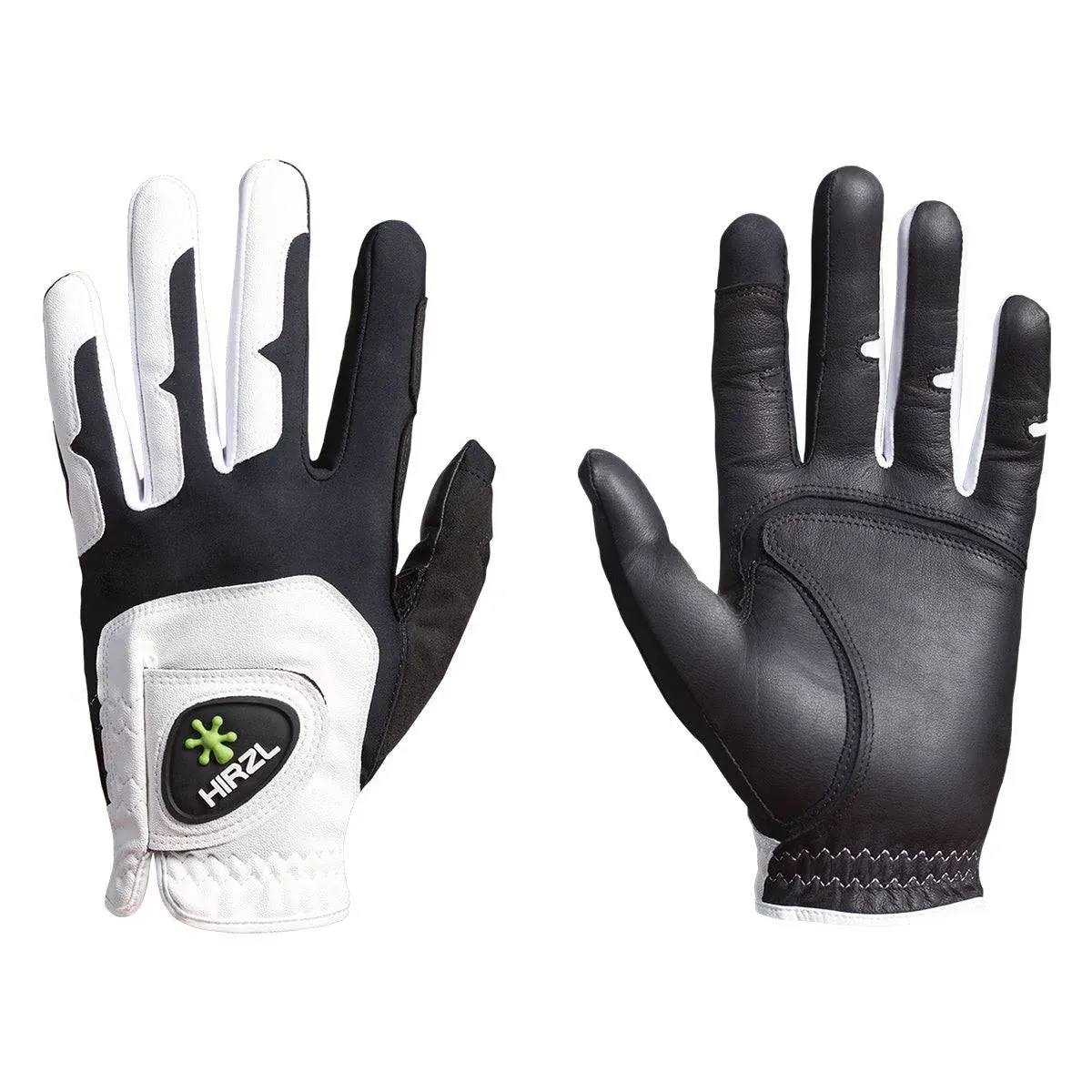 HIRZL GRIPPP FIT Golf Gloves – All Weather Mens Golf Glove (White/Black) | Kangaroo Leather & Lycra | Ultimate Grip in Wet or Dry Conditions