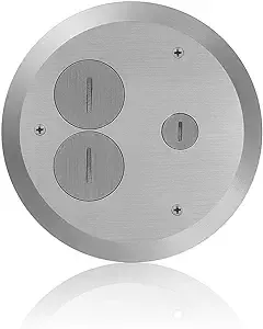 Leviton FBC1X-N Concrete Floor Box Nickel Plated Cover Plate 2 Duplex Screw Caps