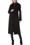 Tahari Women's Elliot Double Face Wool Maxi Wrap Coat - Black - M