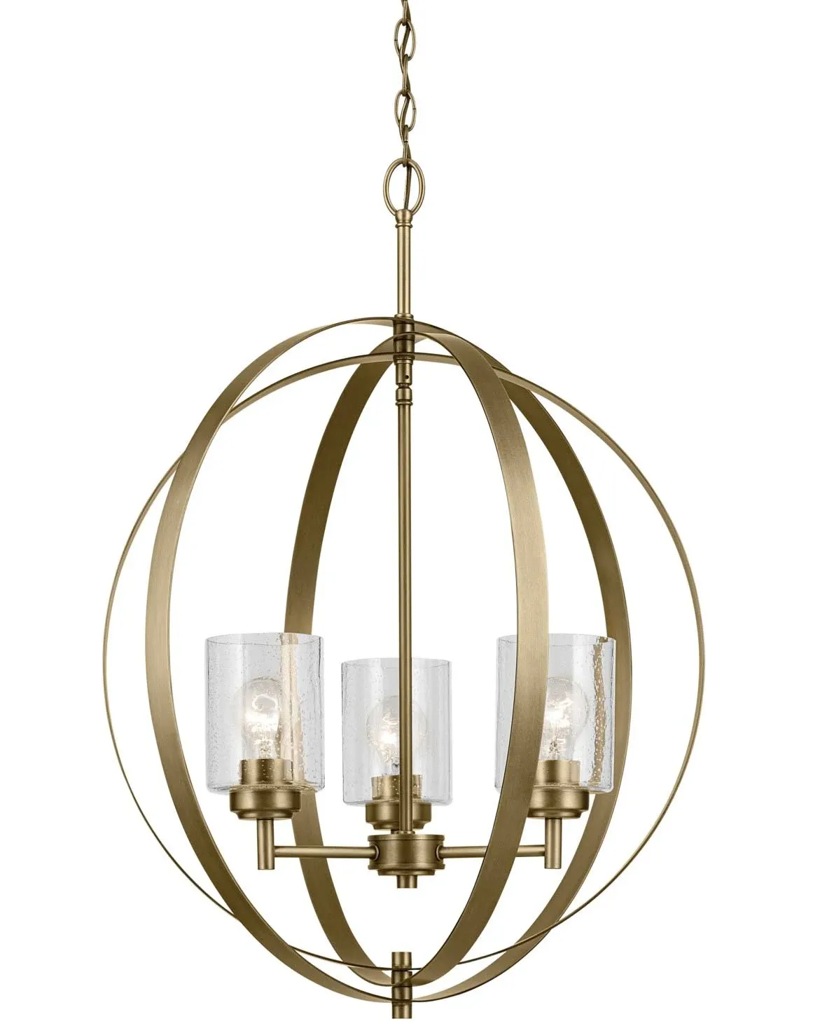 Kichler Winslow 3-Light Natural Brass Chandelier