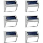 Jsot 6 Pack Solar Deck Lights Bright 3 LED Stair Lights Auto On/Off Waterproof S