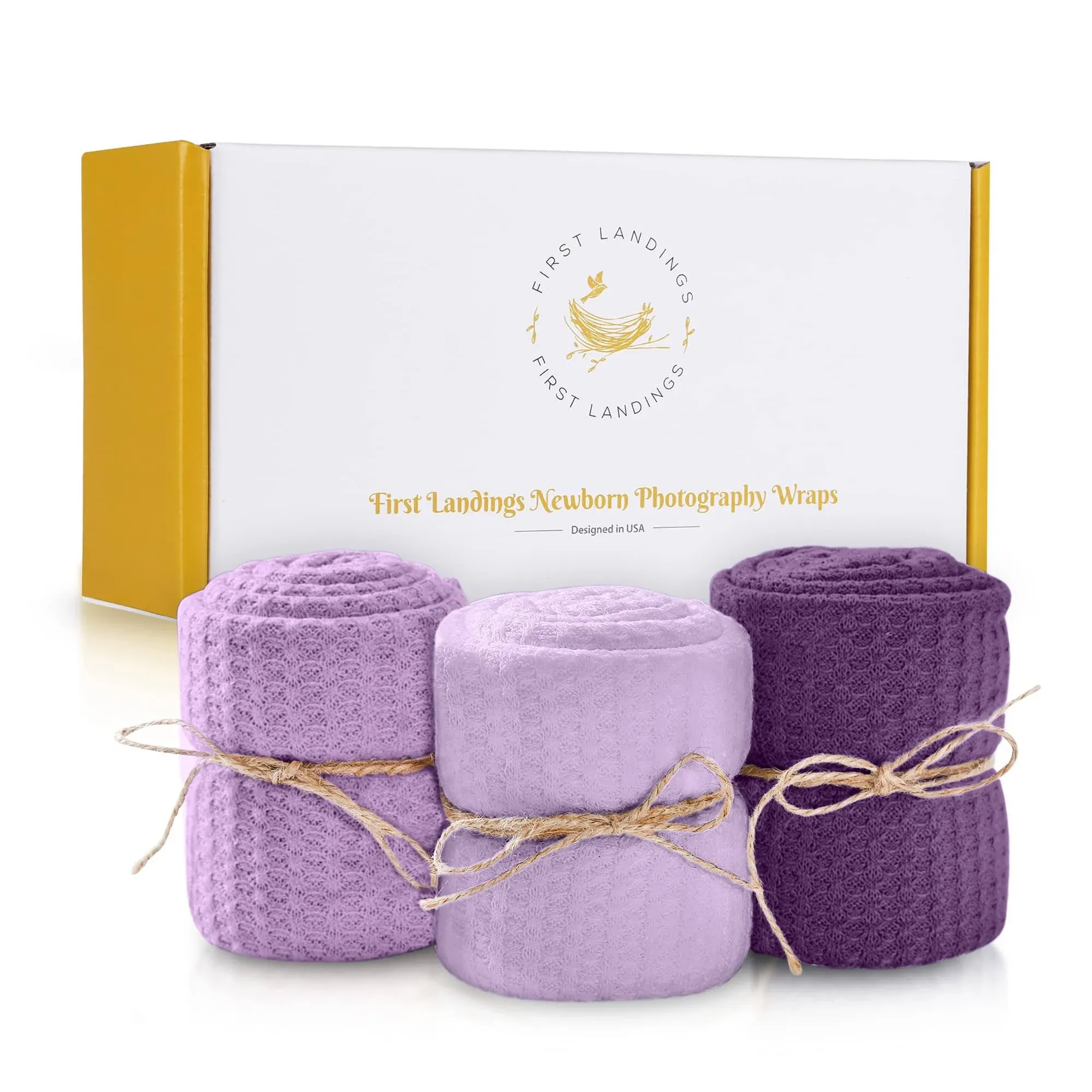 First Landings Baby Wrap - Set of 3 Premium Knit Wraps - Newborn Photography ...