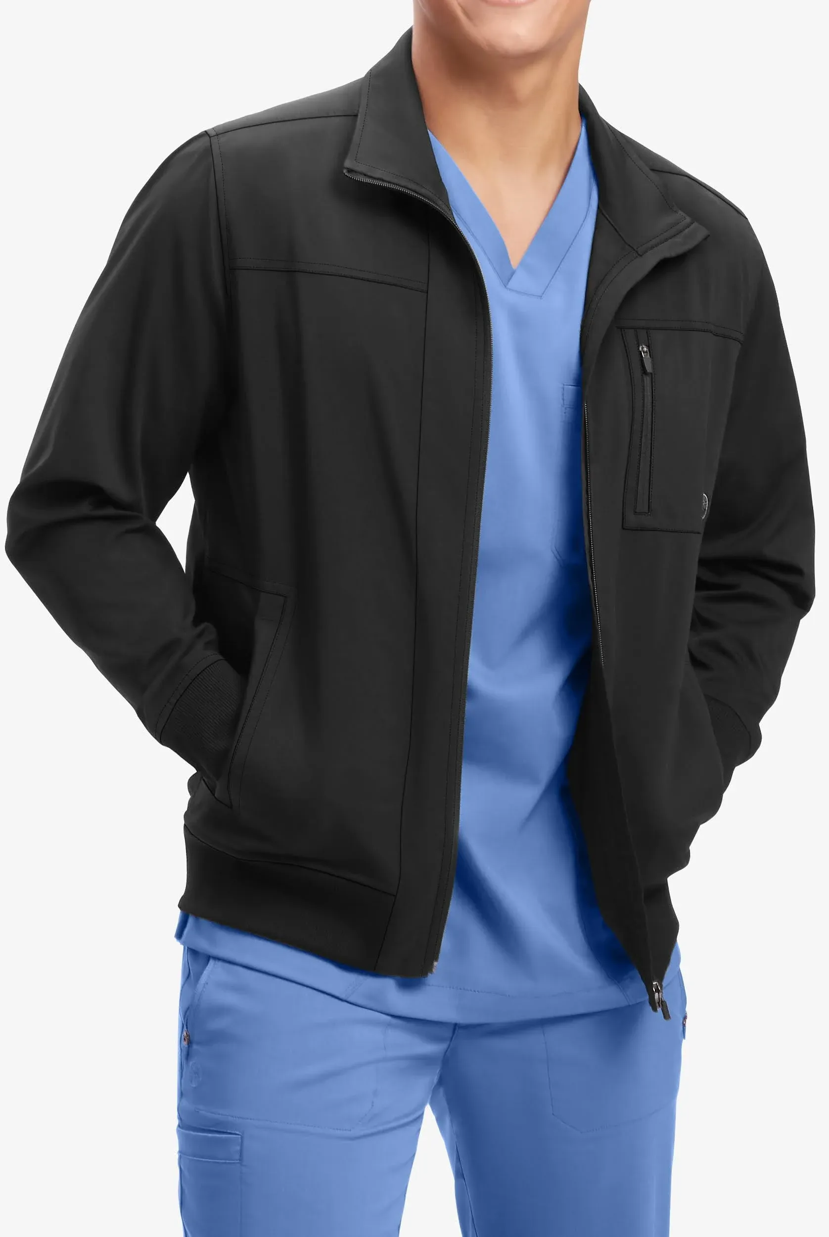 Healing Hands Men's Jonathan Bomber Solid Scrub Jacket