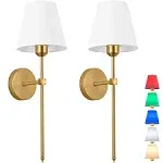 jengush Wall Sconces Lights, No Wiring Required for Installation Sconces,Remote Control, Dimmable, Farmhouse Lamp, Battery Operated for Bedroom Mirror