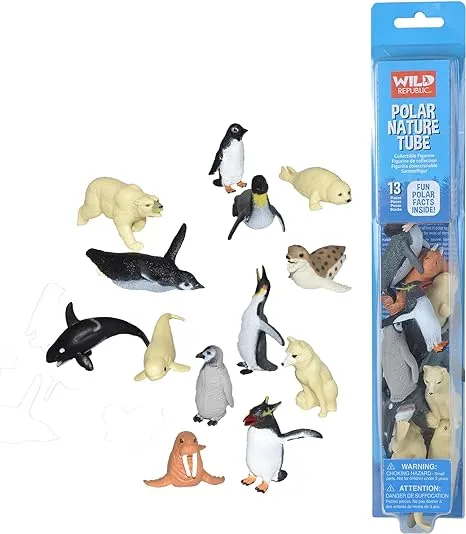 Wild Republic Polar Nature Tube, Arctic Animals, Kids Gifts, Educational Toys, Party Favors, 13-Piece