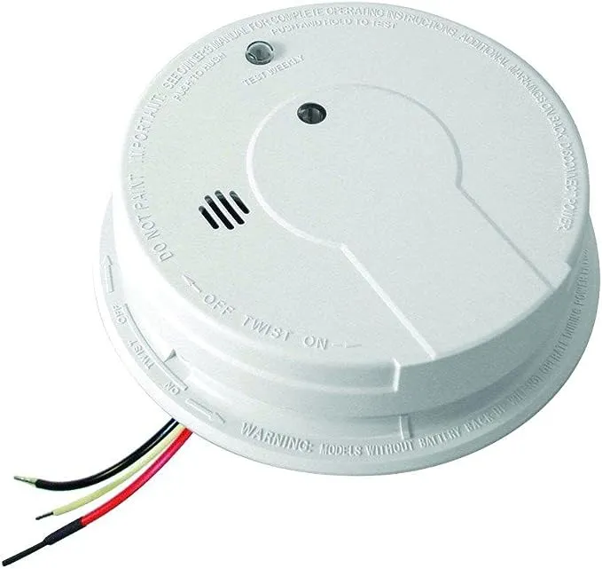 Kidde Smoke Detector, Hardwired with Battery Backup & Interconnect, Battery Included