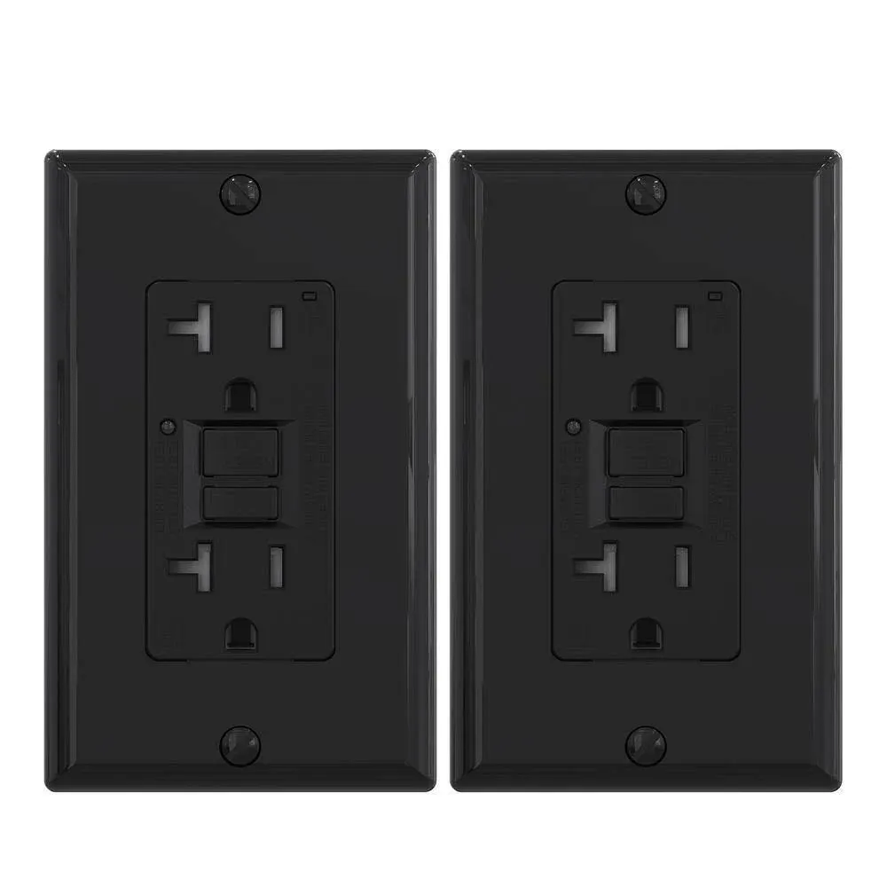 ELEGRP G1920T-BL2 20-Amp GFCI Tamper Resistant Duplex Outlet (Set of 2) Color/Finish: Black