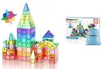 PicassoTiles 60 Piece Set 60pcs Magnet Building Tiles Clear Magnetic 3