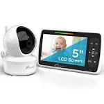 Baby Monitor - Large 5&#034; Screen with 30Hrs Battery Life - Remote Pan-Tilt-Zoom.<wbr/>..